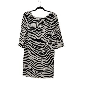 Trina Turk Lesley‎ Black White Zebra Stripped Mini Dress 6 NWT California Chic